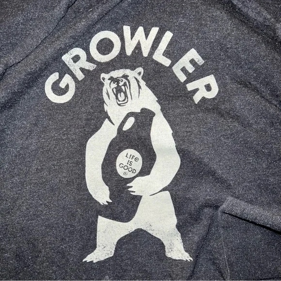 Life Is Good Men's Charcoal Growler Hoodie - Picture 3 of 8